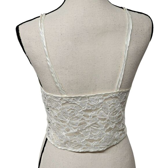 Vintage Tres Chic Ivory White Camisole Size Small Medium Bridal Coquette Dainty - Picture 4 of 6